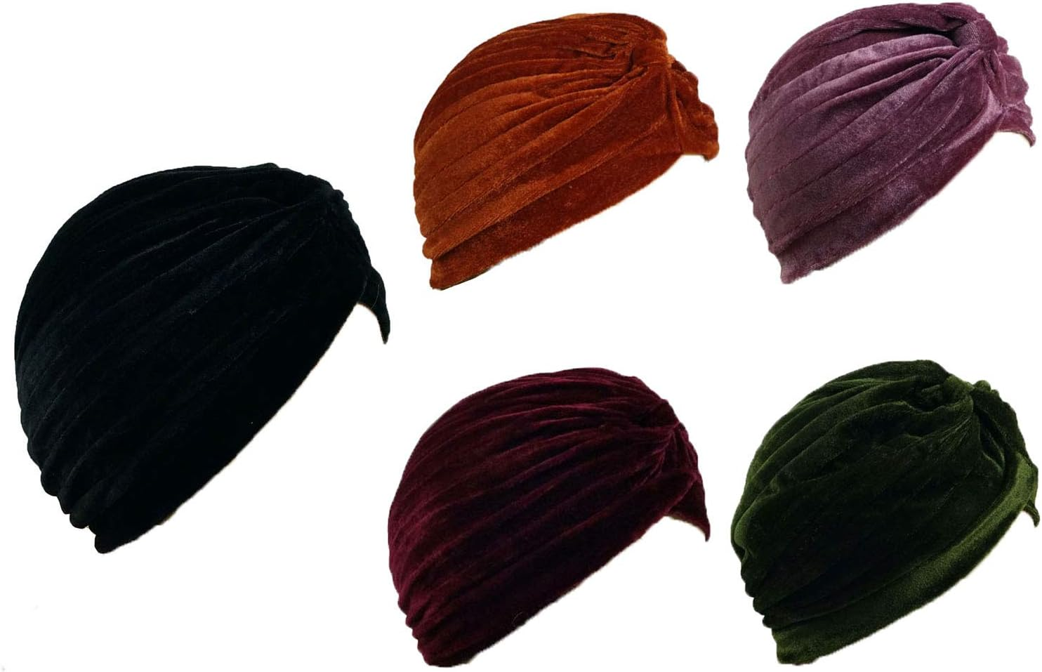 XERU 5 Women Stretchy Turban Chemo Cap Bennie Head Wrap Headwear