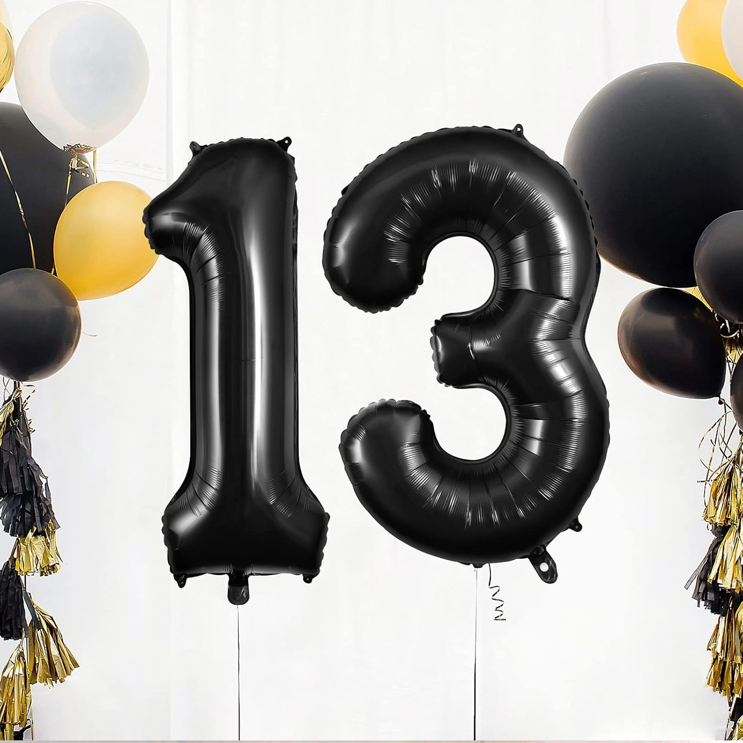 Black 13 Balloon Numbers, Large 13 or 31 Foil Balloons, Big Number Balloons 40 Inch for 13Th / 31St Birthday Party and Anniversary Events Decorations image number 1