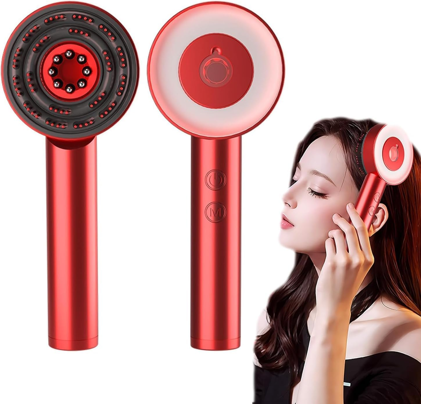 Scalp Rosemary Oil Massaging Brush - Red Light Therapy Brush for Scalp & Hair IPX7 Waterproof, Portable Hair Oil Applicator Brush, Hair Treatment Tool for Growth Serums (Red) image number 4