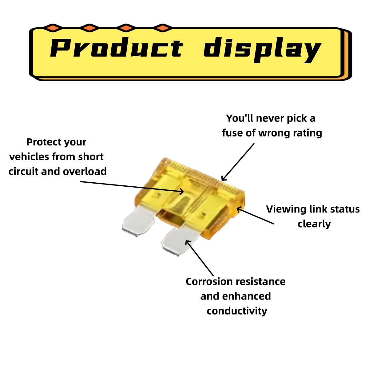 100 Car Mini Blade Fuse Combination Suite, Professional Blade Fuse (2 a / 3 and 7.5 A/10A /15 A/20A/25A / 30A / 35 A), the Standard Car Blade Fuse, Change with Drawing Tools image number 3