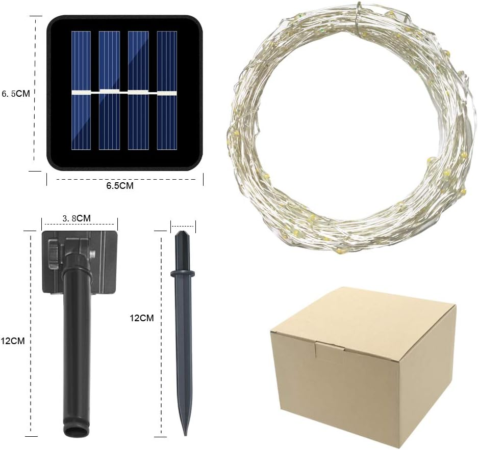 Solar String Lights,Solarmks 33Ft Outdoor String Lights 100LED Seasonal Decorative Lighting for Home, Lawn, Garden, Wedding, Party and Holiday (Yellow) image number 4