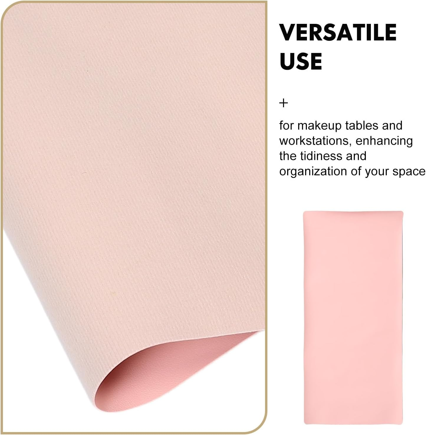 EXQUIMEUBLE Waterproof Makeup Vanity Mat 40X80Cm, Pink Desk Protector Pad Oilproof, Dustproof Surface for Dressing Table and Beauty Counter image number 1