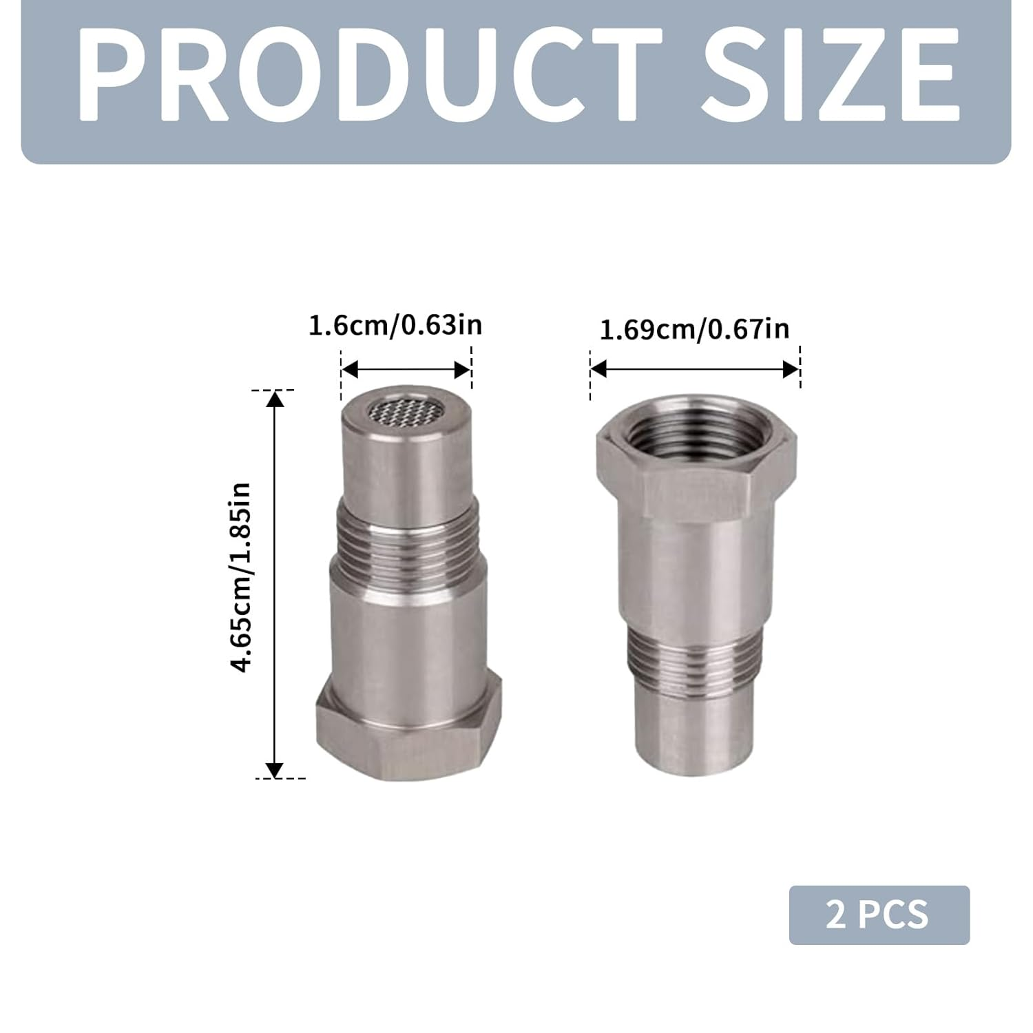 2Pcs Oxygen O2 Sensor, M18*1.5 Model Automotive O2 Sensor Catalytic Converters,Fix Check Extension Accessories, Joints Engine System Adapters Filter Screen Tubes image number 5