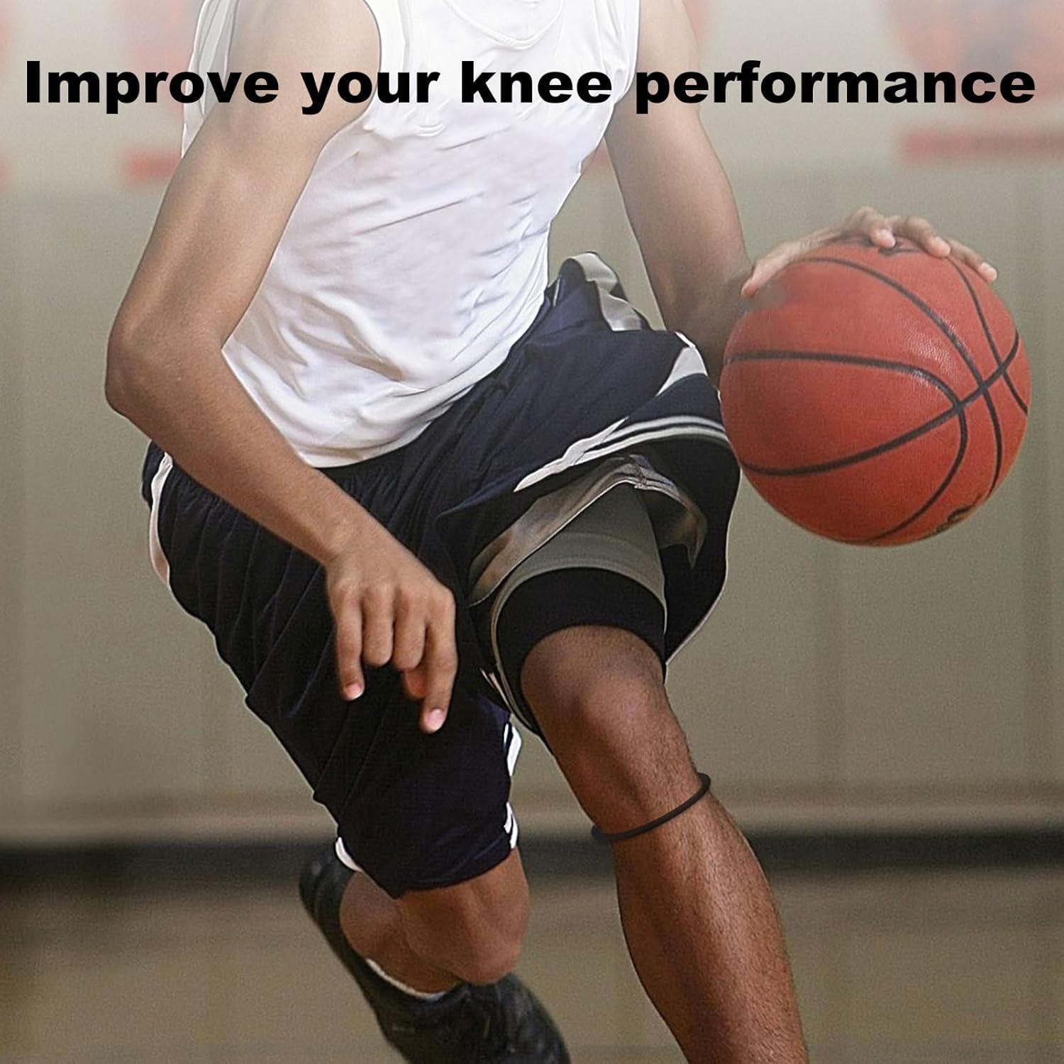 Silicone, Silicone Elastic Knee Rings, Sports Fixation and Protection, Basketball Knee Tendon Stabilization image number 6