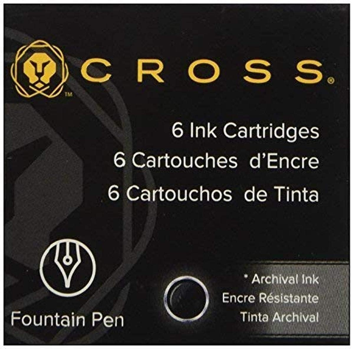 Cross A. T. Ink Cartridge for FH Blue-Black, Blister Card with 1X 6 Pieces
