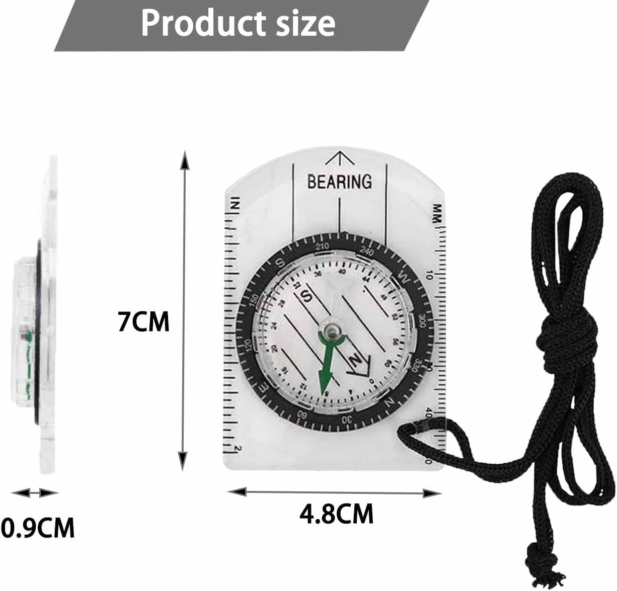 Roczential 2-Pack Orienteering Compass &ndash; Waterproof Hiking Compass with Baseplate Ruler & Lanyard &ndash; Navigation Tool for Camping, Backpacking, Kids, Survival & Outdoor Adventures image number 5
