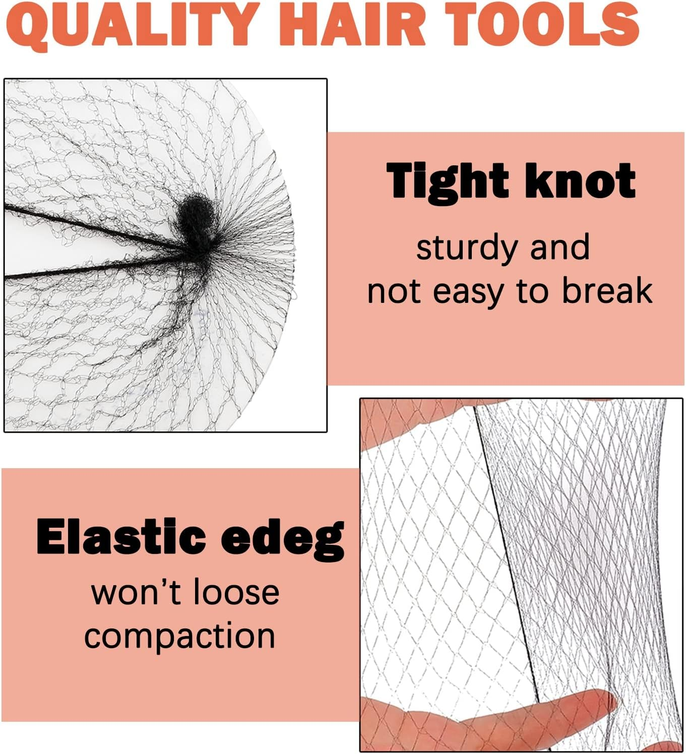 Invisible Hair Nets and U Shaped Hair Pins Set, Blonde Hair Nets 50Pcs Elastic Edge Mesh Hair Nets & 50Pcs U Shaped Bobby Pins for Ballet Girl Kids Women Hair Bun (With Storage Box)) image number 5