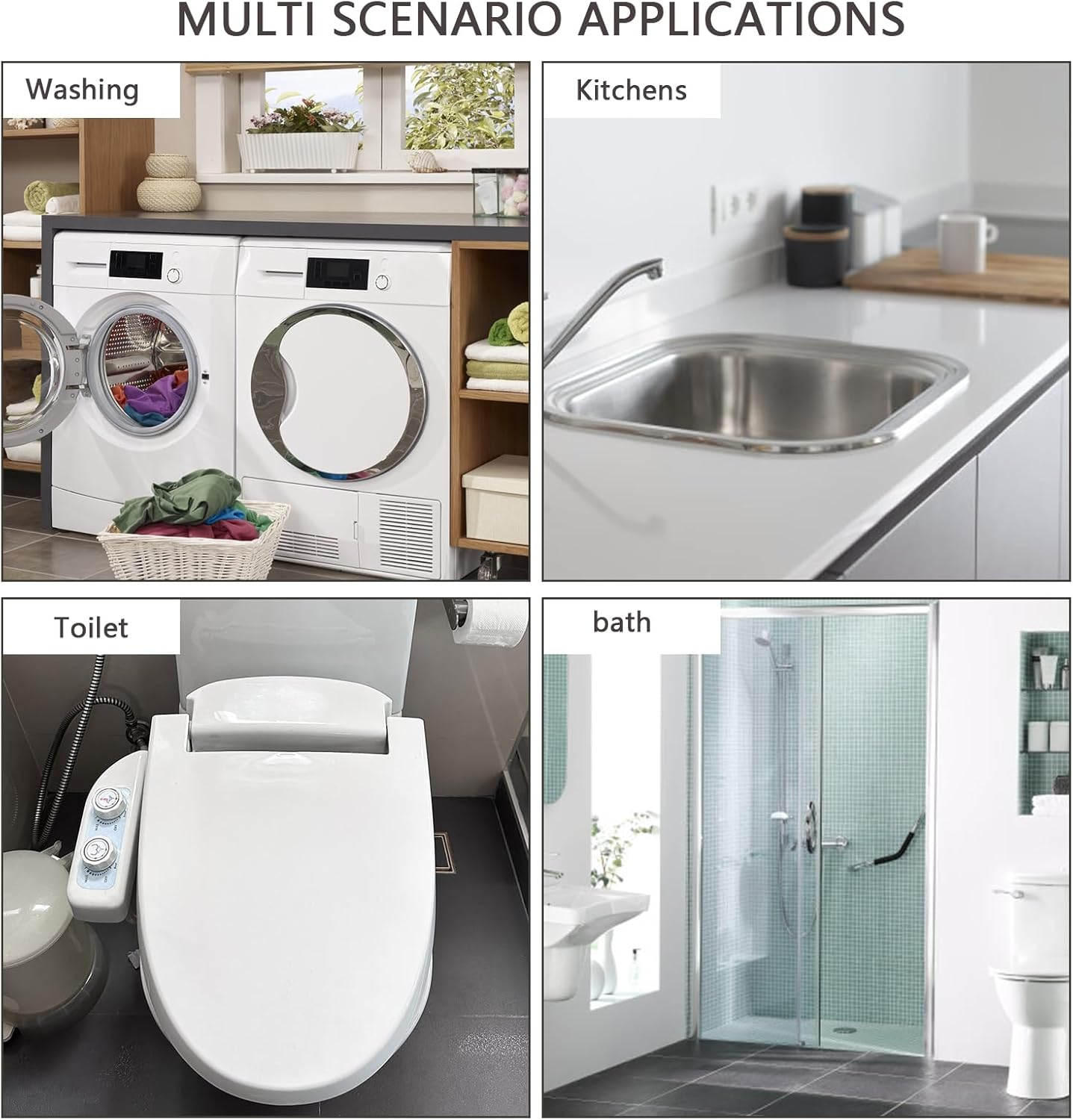 Wet Room Floor Barrier, 2M Rubber Shower Tray Sealing Strip, Self-Adhesive Shower Splash Guard, Shower Threshold Water Barrier, Flexible Shower Screen Seal Strip for Bathroom Floor Sink Bathtub, White image number 5