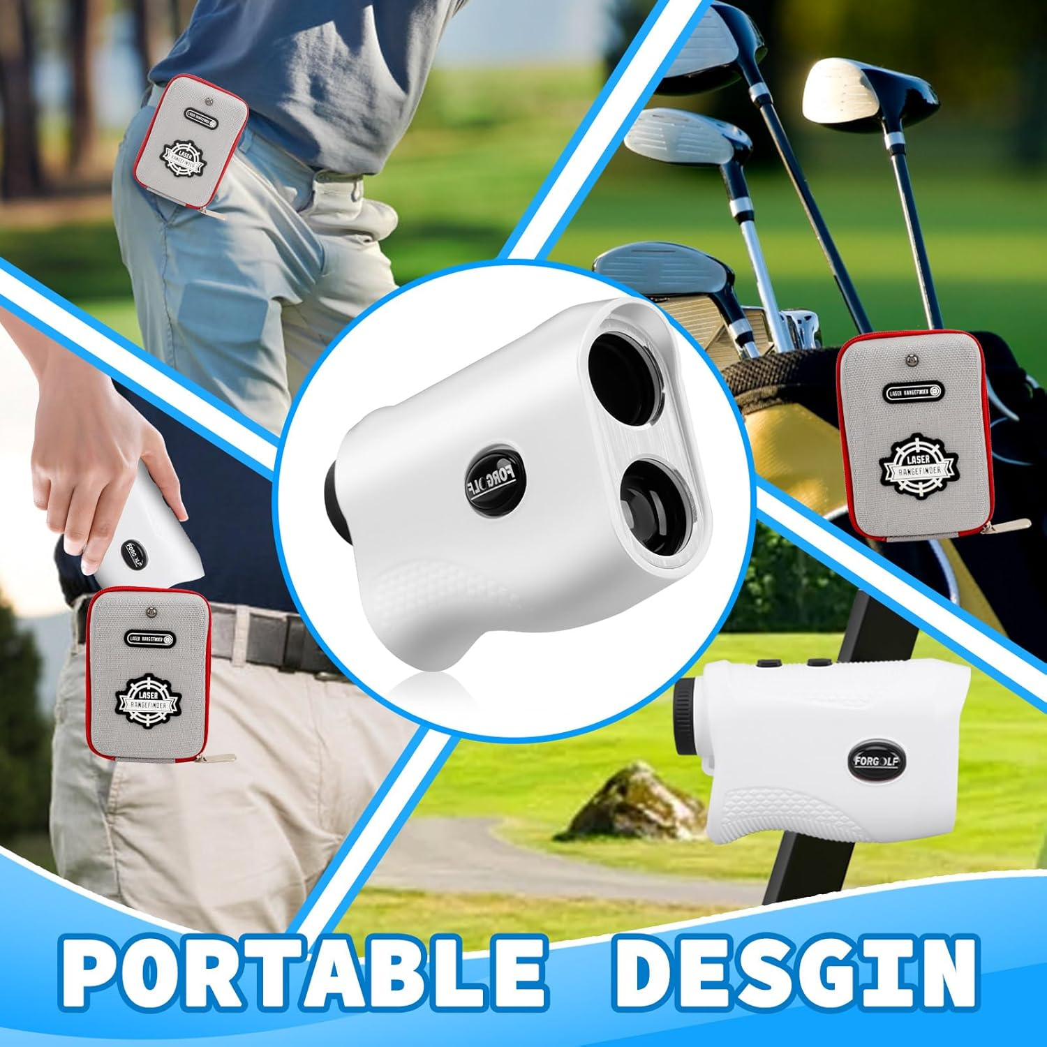 Range Finder Golfs,1200 Yards Distance Rangefinder,7X Magnification Rangefinder Golfs with Slope,Flag Pole Lock Vibration,Distance Measuring,Rechagreable image number 2