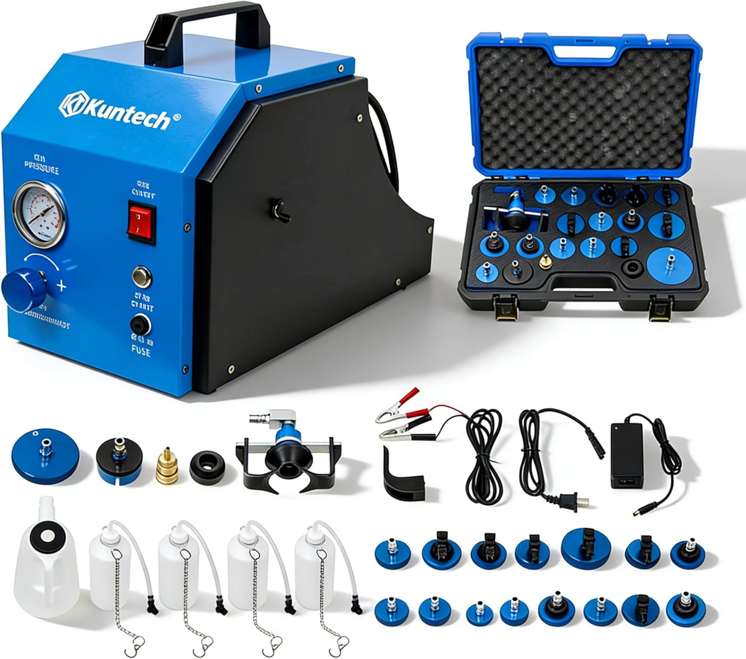 Electric Brake Bleeder Kit, 4-Wheel Simultaneous Smart Pulse Fluid Exchanger, DC 12V /AC 240V Automotive Brake Fluid Oil Exchanger Machine for All Vehicles One-Person Operation image number 4