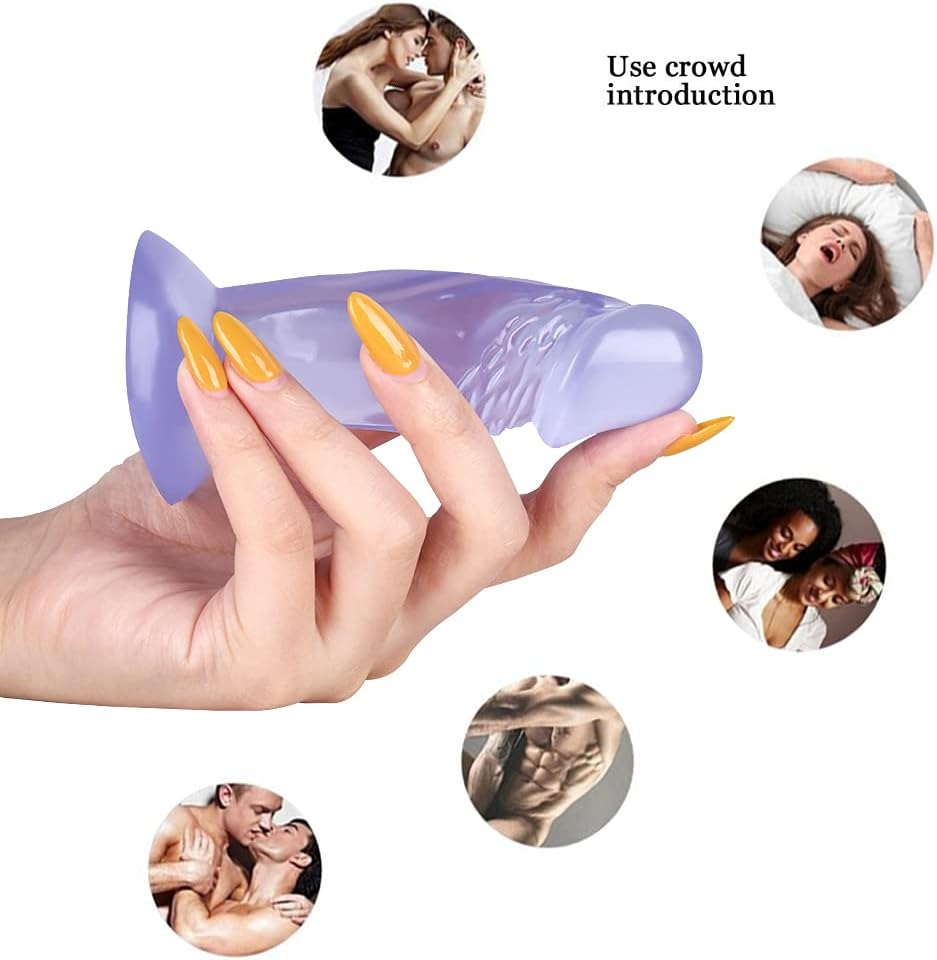 Realistic Dildo for Beginners, Anal Plug Dildos for Women/Men/Gay, Adult Sex Toys for G Spot Stimulator Anal Plug Training Sets (Blue, 4.5") image number 1