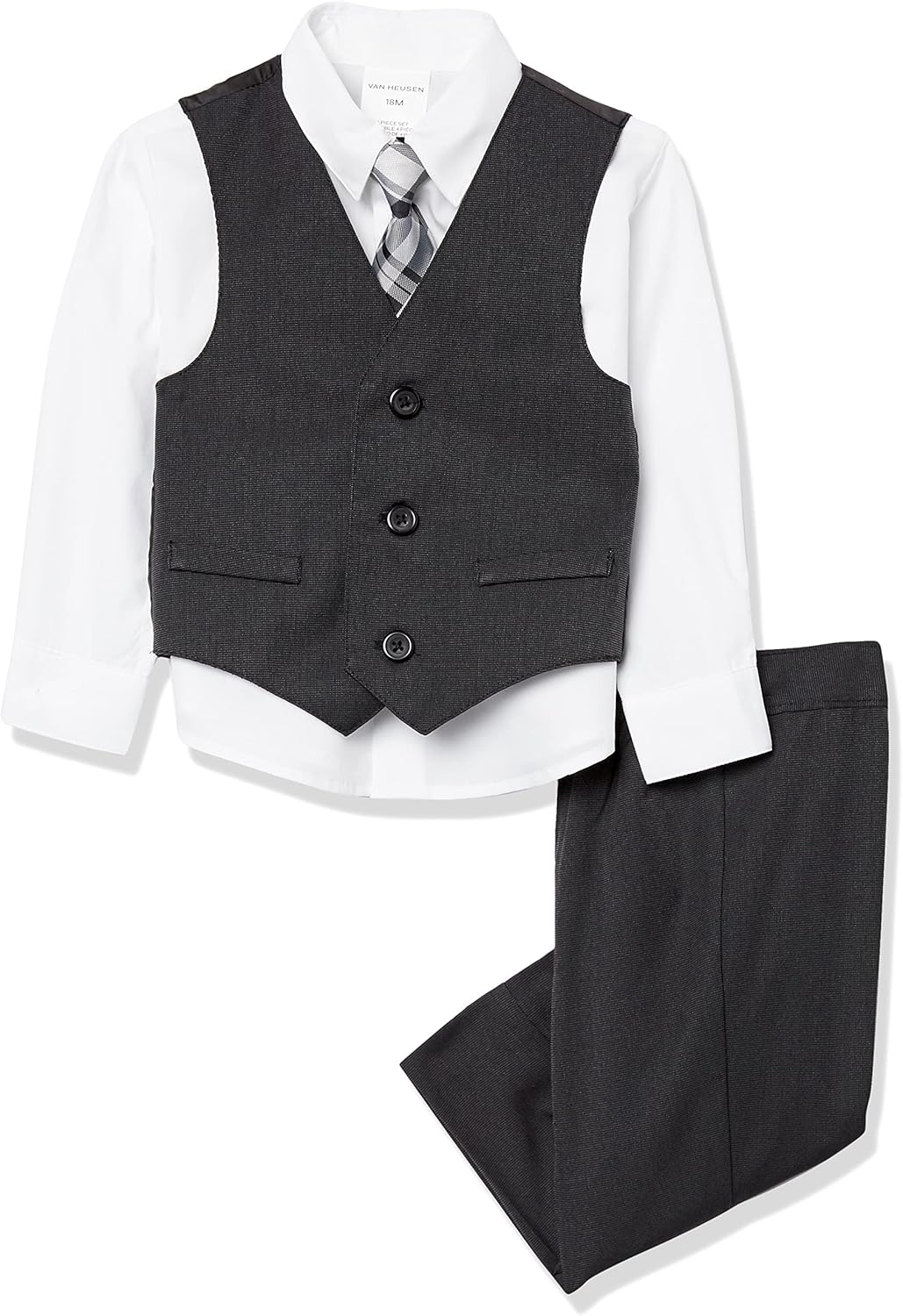 Van Heusen Baby Boys' 4-Piece Formal Set, Vest, Pants, Collared Dress Shirt, and Tie
