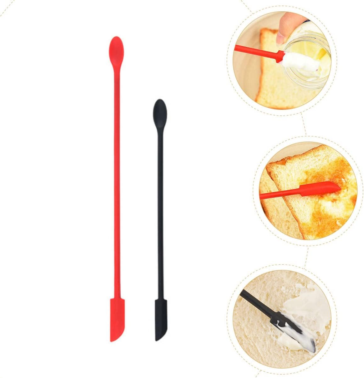 Alipis 4Pcs Double-Sided Silicone Spatula Kitchen Scraper Tool for Baking Jam Scraping Portable Spatula for Dessert and Butter Scraping for Kitchen Gadgets image number 6