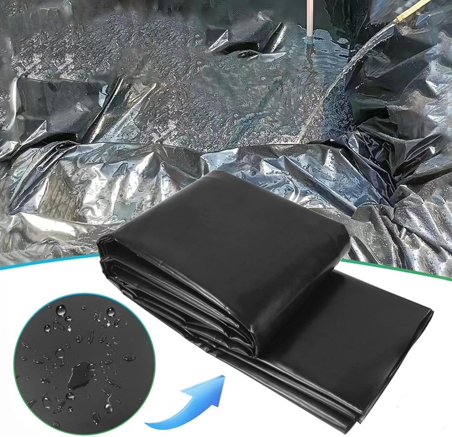 Fish Pond Hdpe Liner - Folding Hdpe Pond Skin Pond Kits for Outdoor Ponds | Soft Easy Cutting Underlayment Small Pond Liners for Waterfall Fountain Water Container