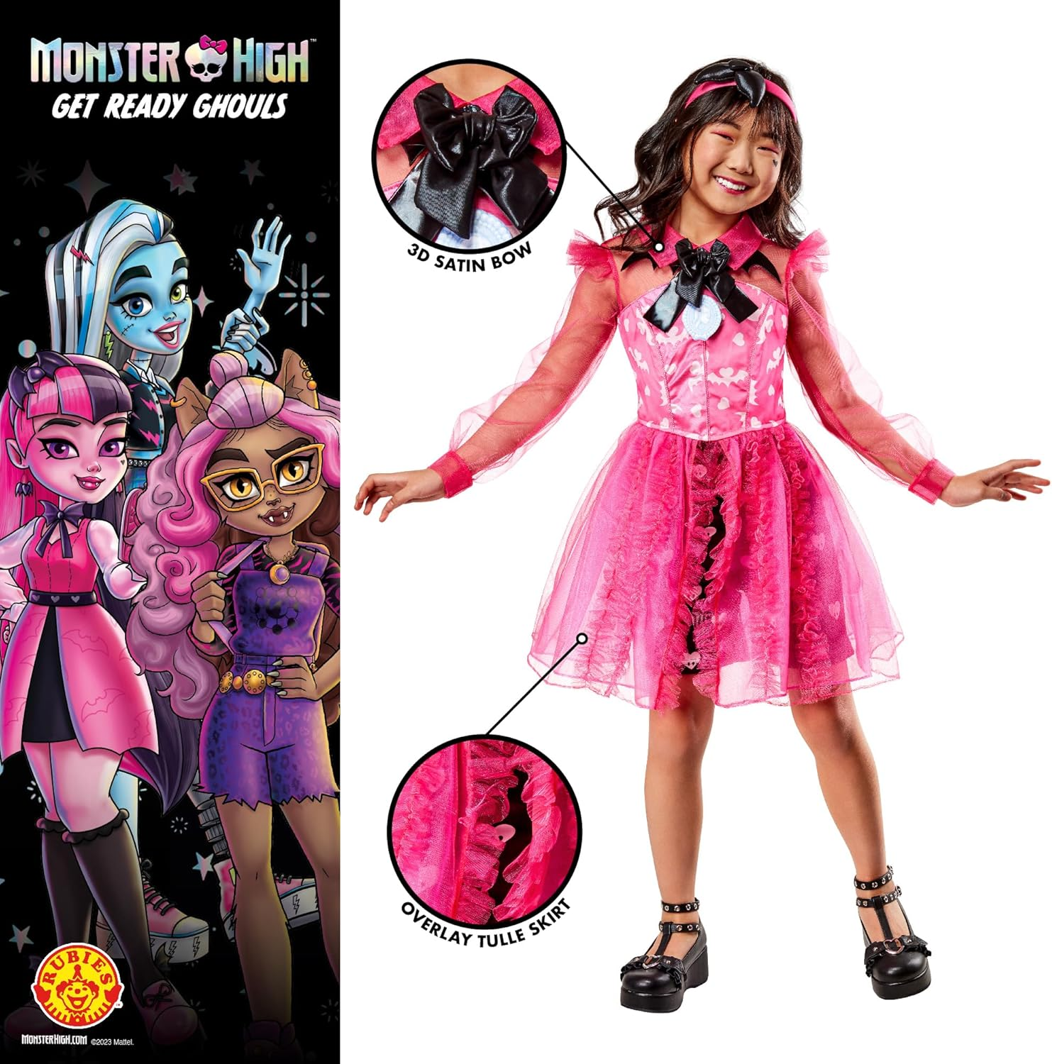 Draculaura Deluxe Costume for Kids - Monster High - Large (11-12 Yrs) image number 5