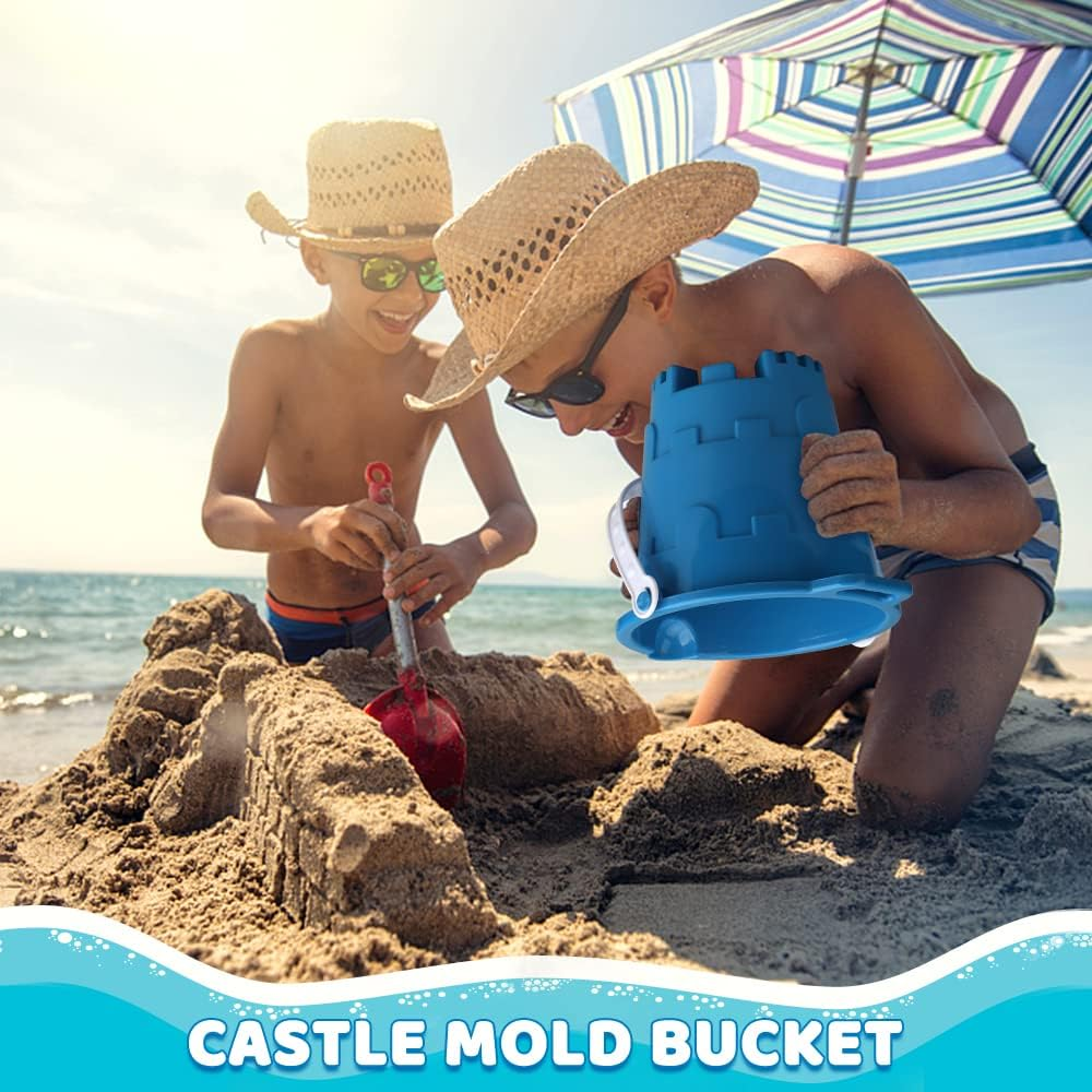 Beach Sand Castle Buckets Toy Set for Kids Adults, Castle Model Bucket Sand Pail Water Bucket for Beach Fun Summer Party Garden Tool Kits Camping Sandbox Accessory (3PCS) image number 3