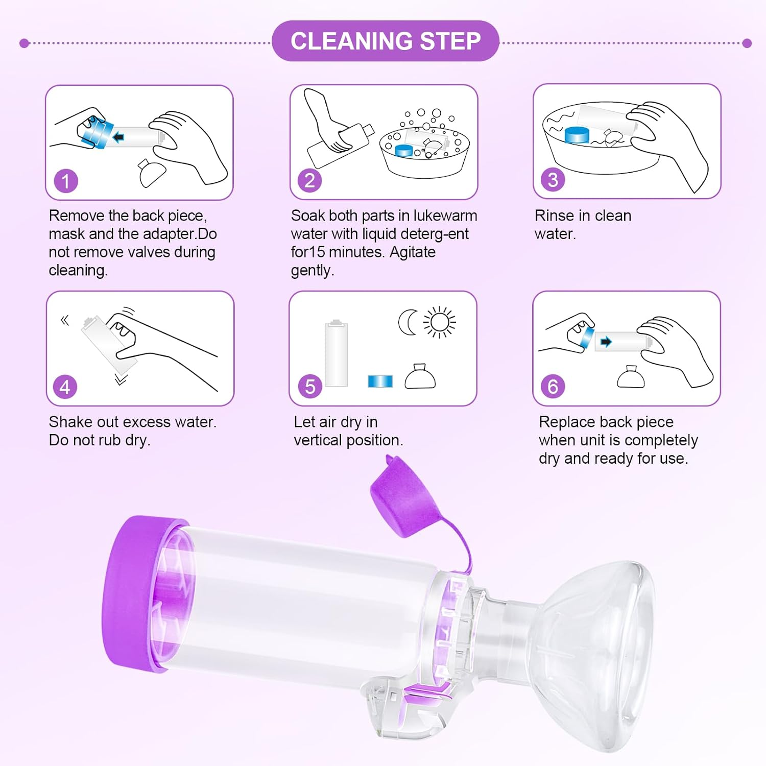 Xunboo Cat Inhaler Spacer with 2 Mask Sizes for Pets Cat and Dog Handheld Inhaler Spacer for MDI | Helps Cat with Breathing & Delivering Medication Fits image number 6