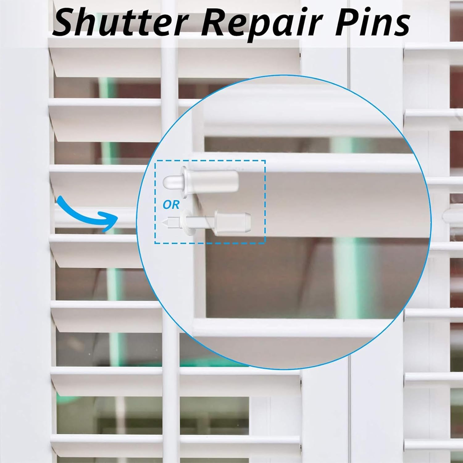1 Set Shutter Repair Kit,Shutter Fasteners,Wooden Blinds Blade Curtain Repair Pieces,Plantation Shutter Repair Set,Portable Telescopic Repair Pin,Window Tool Supplies,Folding Blind Accessories image number 3