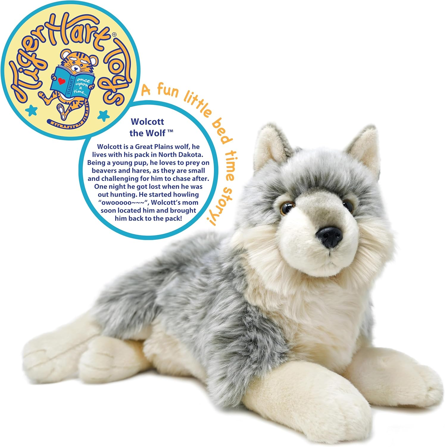 Whitaker the Wolf - 14 Inch Stuffed Animal Plush Dog image number 2