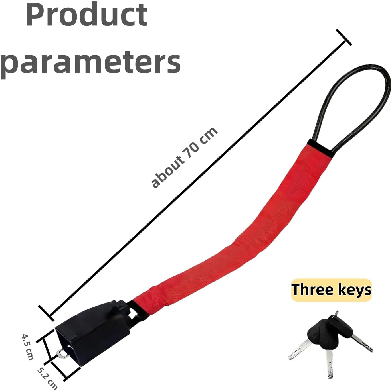 Steering Wheel Lock Universal Fit Most Vehicles with Seat Belt Buckles Anti-Theft Device Car Locks Sturdy Lock for Car Truck SUV Van Security with 3 Keys All General Cars Available(Red) image number 3