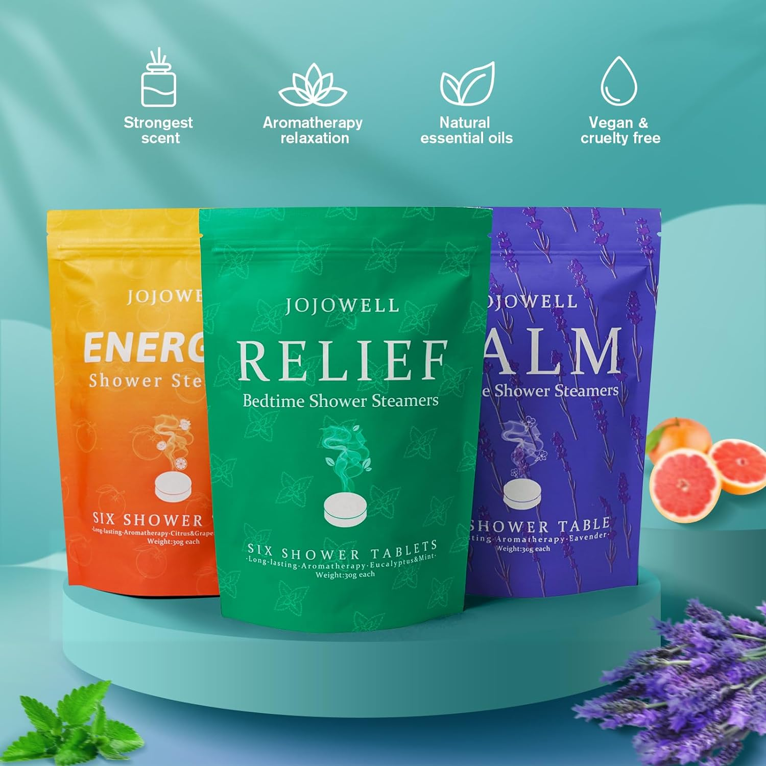 Jojowell Shower Steamers Aromatherapy - 18 Pack Shower Bombs Birthday Gifts for Women, Organic Essential Oils, Self Care, Stocking Stuffers for Adults, Christmas Gifts for Women, Men, Mom image number 6