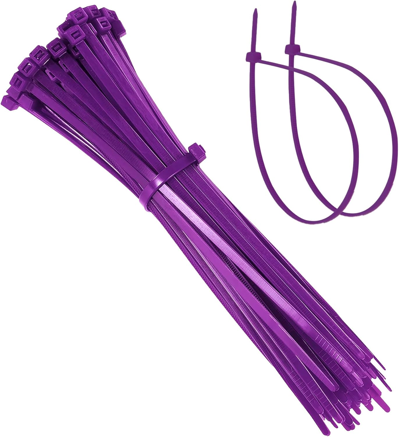 EKIND 100Pcs 8-Inch Cable Ties, Durable & Easy-To-Use Nylon Zip Ties, 18Lb Tensile Strength, Suitable for Indoor & Outdoor Use in a Variety of Environments, Electronics Cord (Purple) image number 1