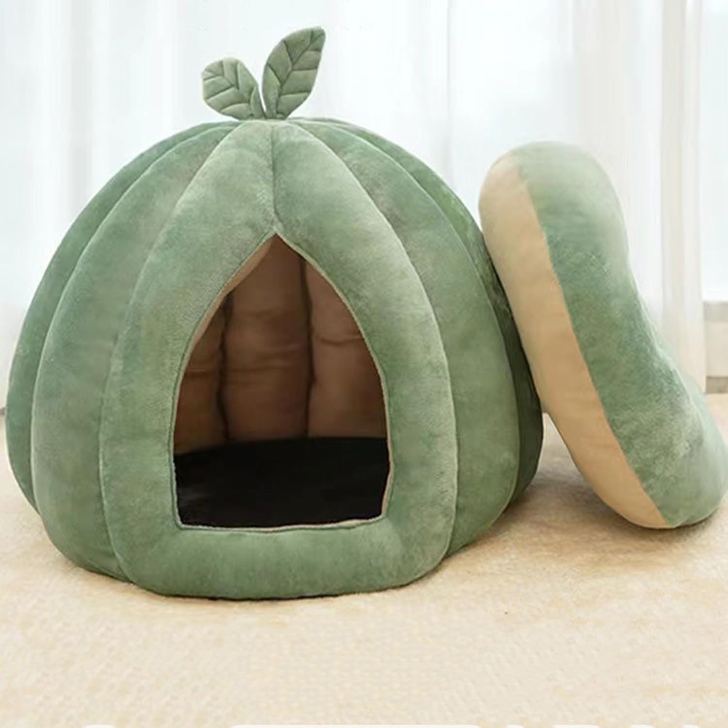Cat Cave for Indoor, Cat Cave Bed Igloo, Kitten Puppy Cuddly Pet House, Kitten Tent House Warm Cosy Puppy Pet Bed with Removable Washable Cushion Pillow (50 * 50 * 45Cm) image number 5