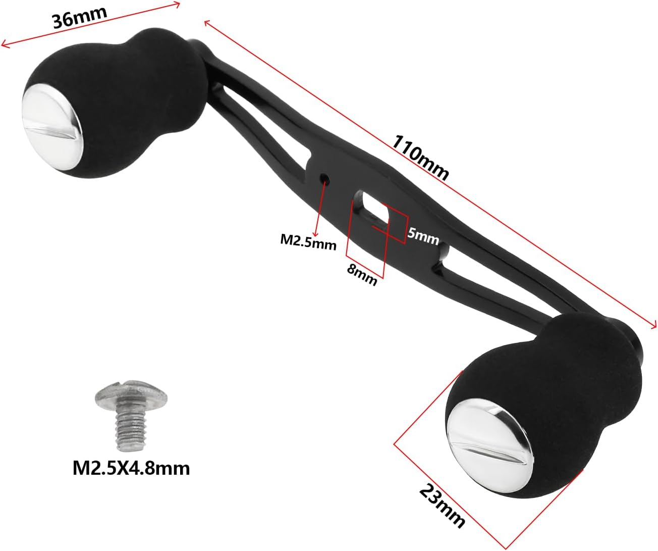 LT Easiyl 1PC Fishing Reel Handle with EVA Handle Compatible with Abu Garcia Daiwa Baitcasting Reel Left or Right Side Installation Fishing Baitcast Reel Handle Rocker image number 1