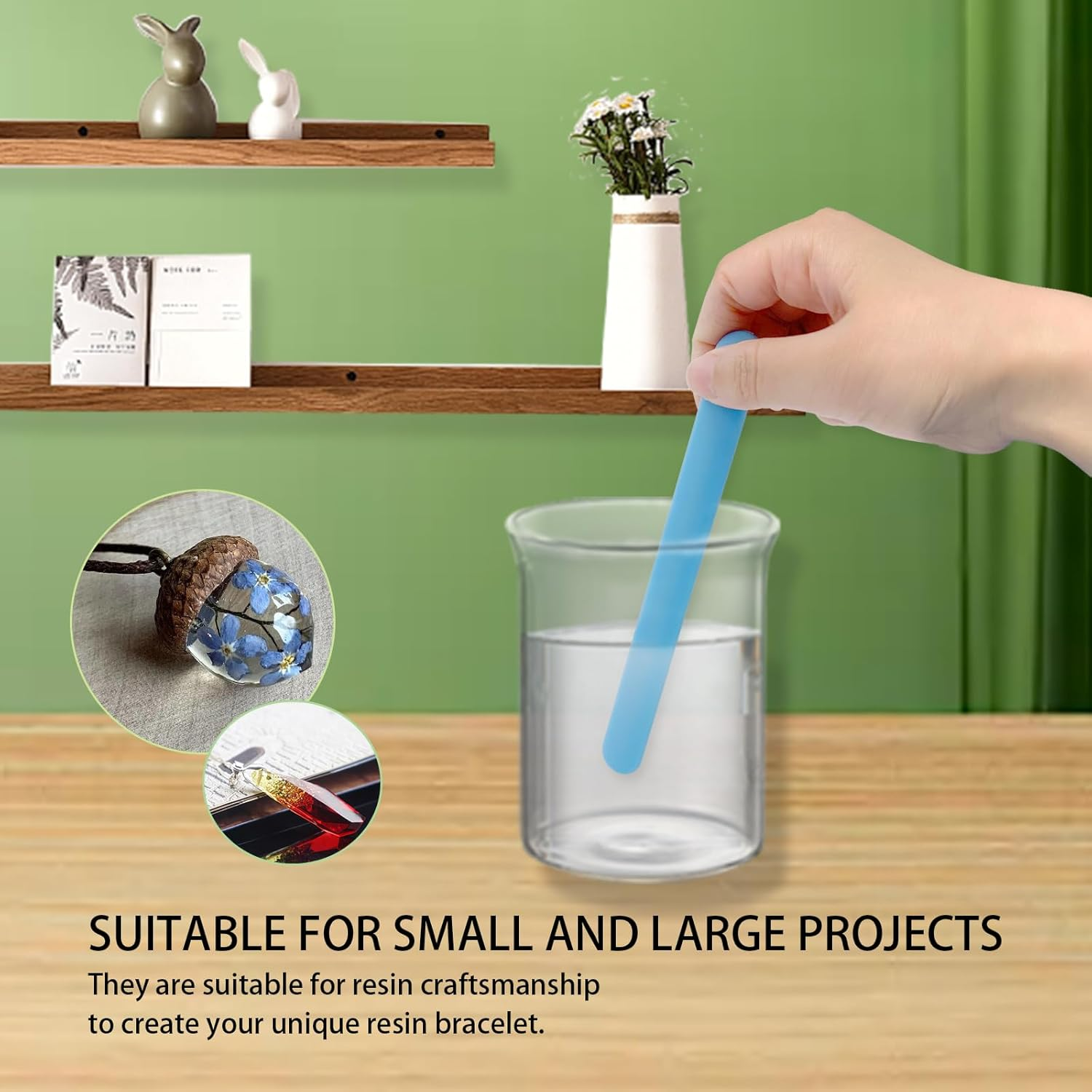 Silicone Stir Sticks, 4 Pcs Reusable Silicone Mixing Sticks for Resin, Epoxy, Liquid, Paint, Popsicle Stirring Tool for DIY Crafts image number 2