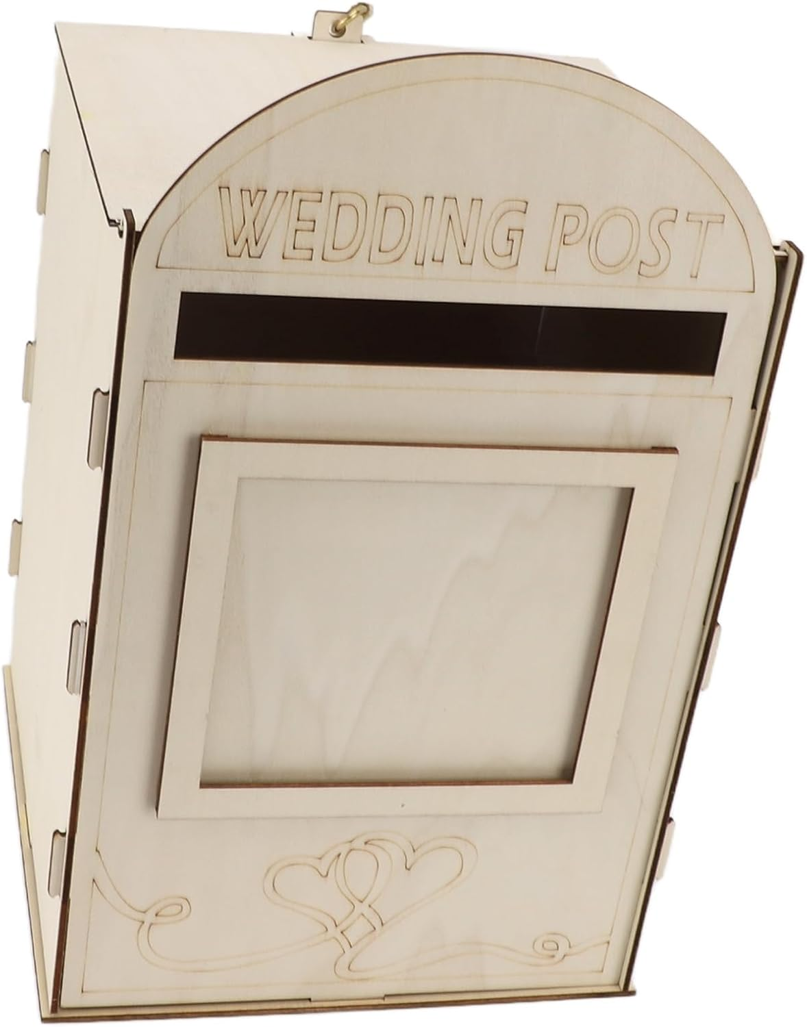 Wooden Wedding Mailbox, DIY Wooden Wedding Mailbox Post Box Postal Style Multifunctional Handmade with Lock for Parties (JM01617) image number 1