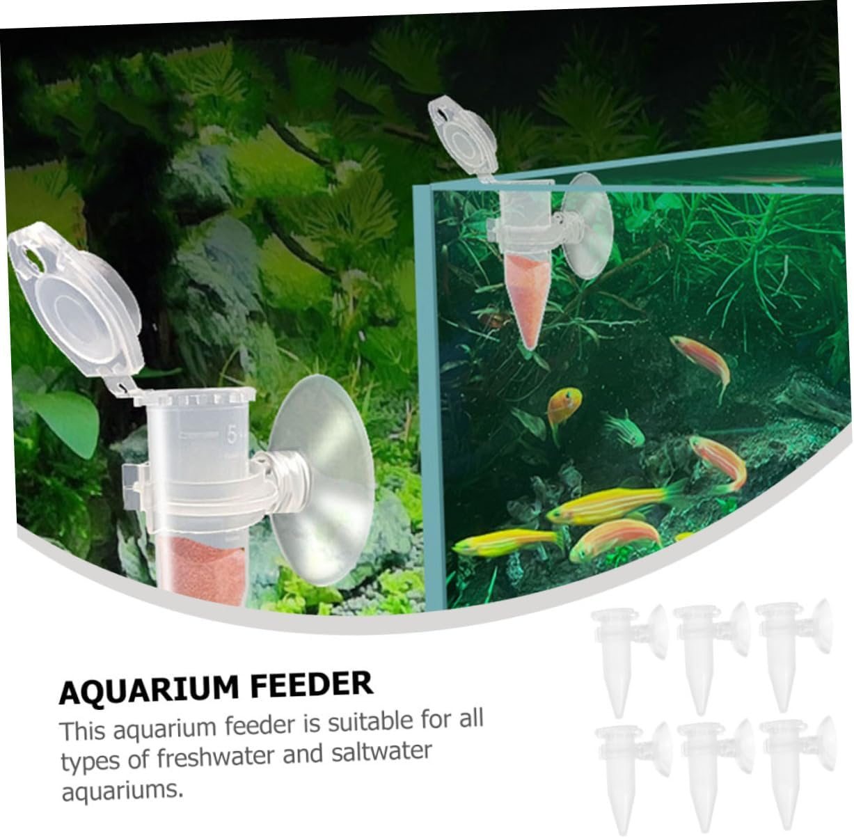 Ifundom 6Pcs Aquarium Shrimp Hatchery Feeder Tube with Suction Cup Plastic Mini Brine Shrimp Feeding Device for Fish Tank Breeding and Aquatic Pets