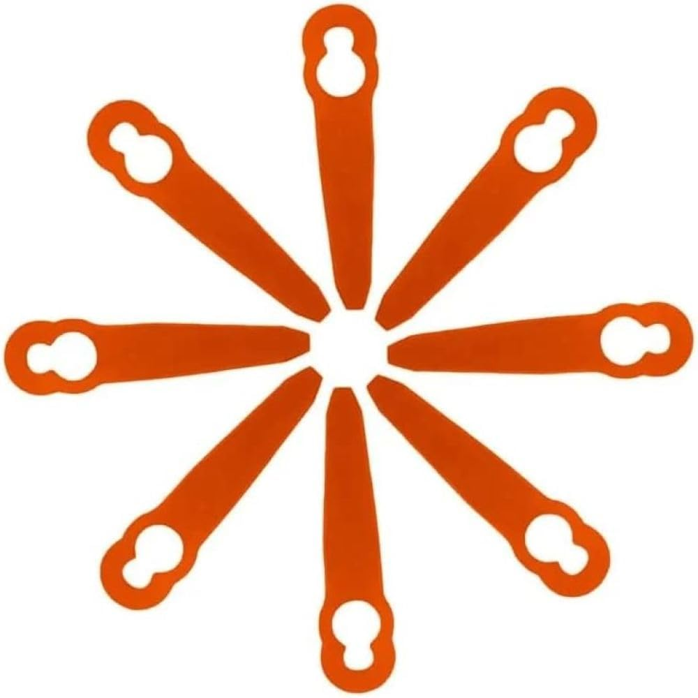 50PCS Plastic Blades Replacement for STIHL Polycut 2-2 FSA 45 FSA 57 FSE 52 / Sun Joe 24V-GT10 Lawnmower Trimmer Grass Cutter Tools Garden Lawn Mower Trimmer Blade Replace# 4008 007 1000