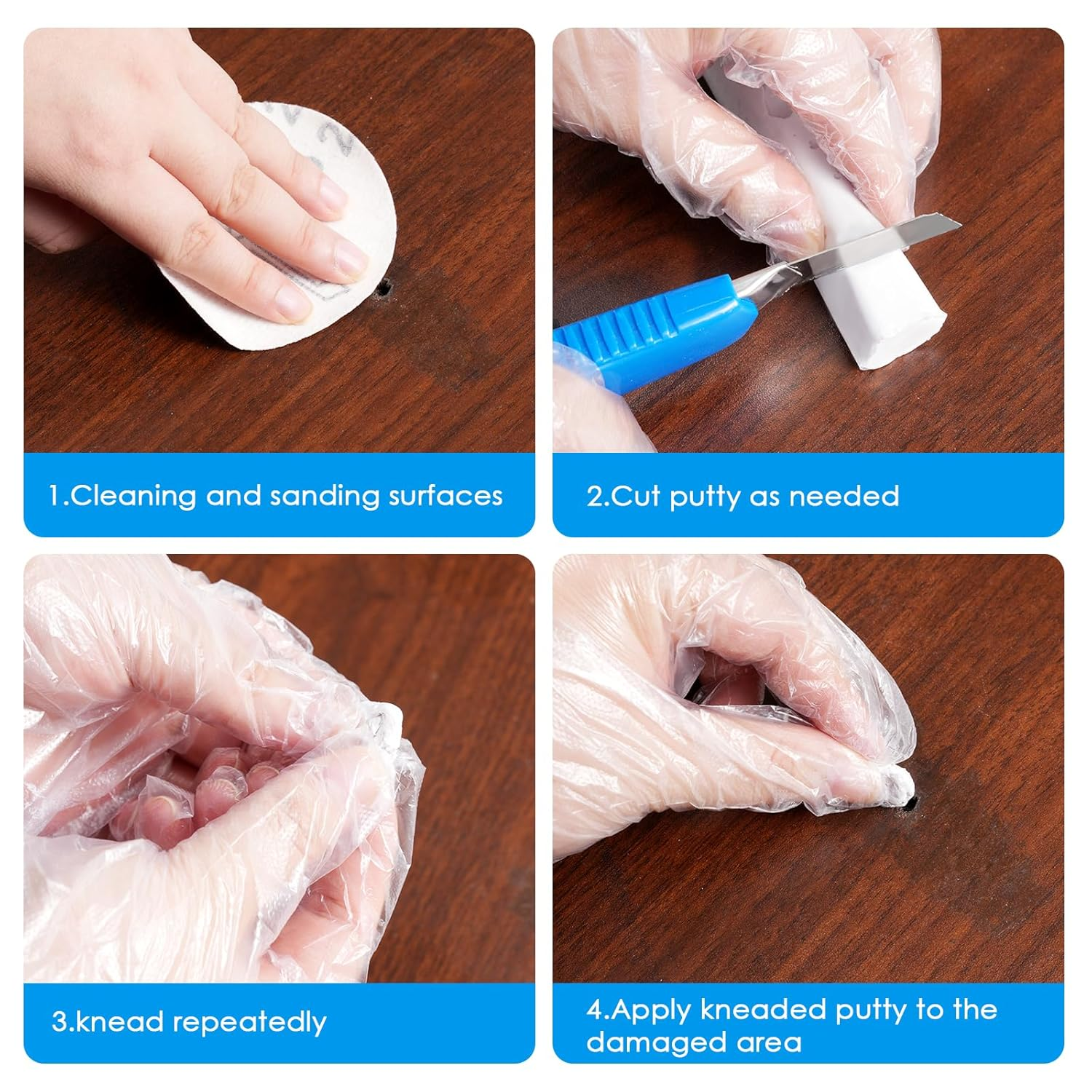 DEWEL Epoxy Putty Stick 4 OZ (114G), Waterproof & Rust-Proof, Multi-Purpose Repair for Cracks, Holes & Gaps - Drillable, Sandable, Fast-Curing Adhesive for Various Materials - White image number 1