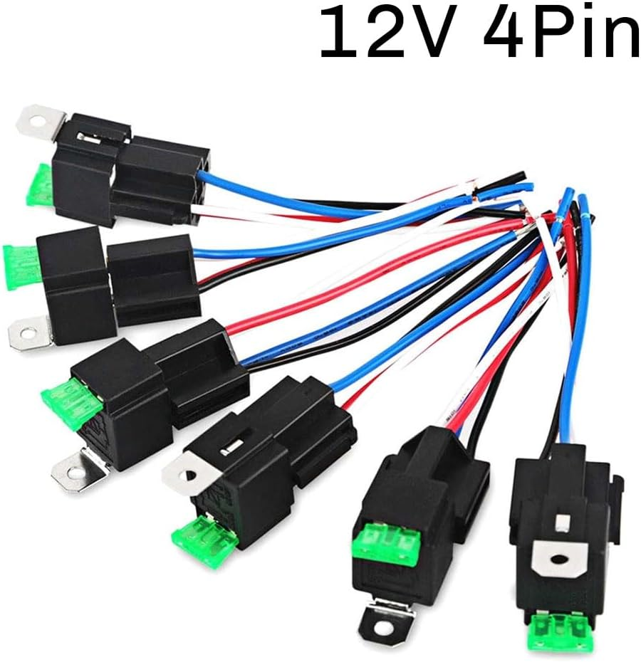 6PCS Copper Terminal Auto Relay 30A Fused On/Off Car Motor Relay with Holder Socket On/Off Fused Relay 12V 4PIN image number 3