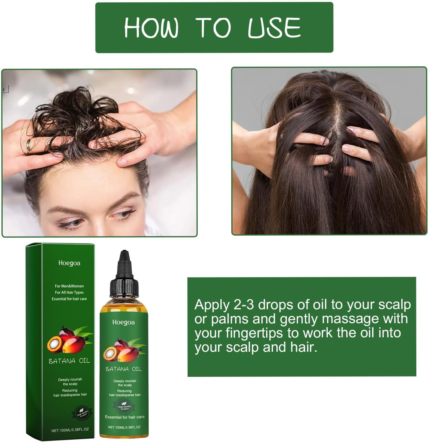 Batana Oil Hair Growth Serum - 2 Packs Premium Natural Organic Botana Hair Oil for Nourishing Scalp Treatment image number 5