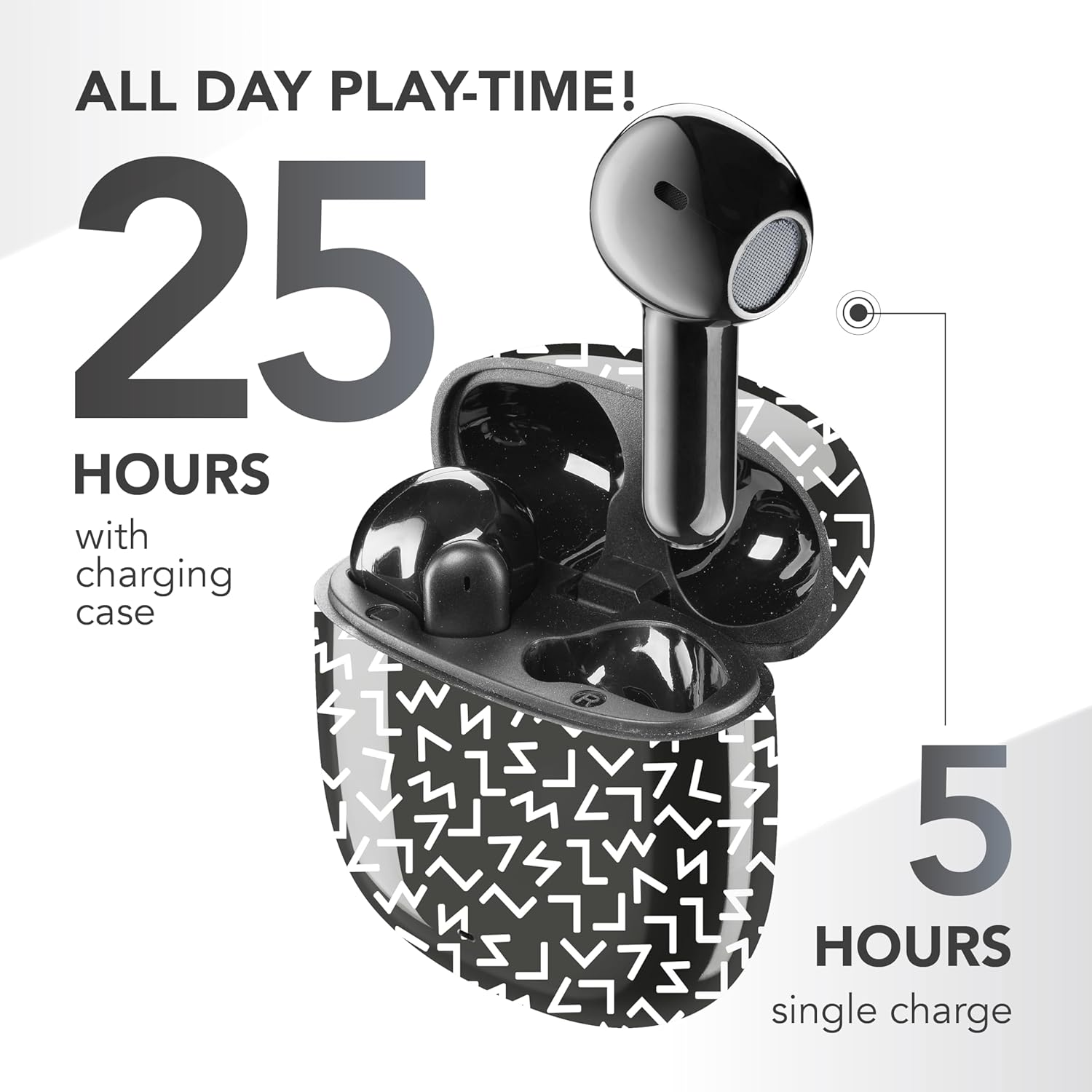 Music Sound - Showy Urban Lines Bluetooth Headphones with Capsule, Ergonomic Design, Balanced Sound and Optimal Comfort image number 4