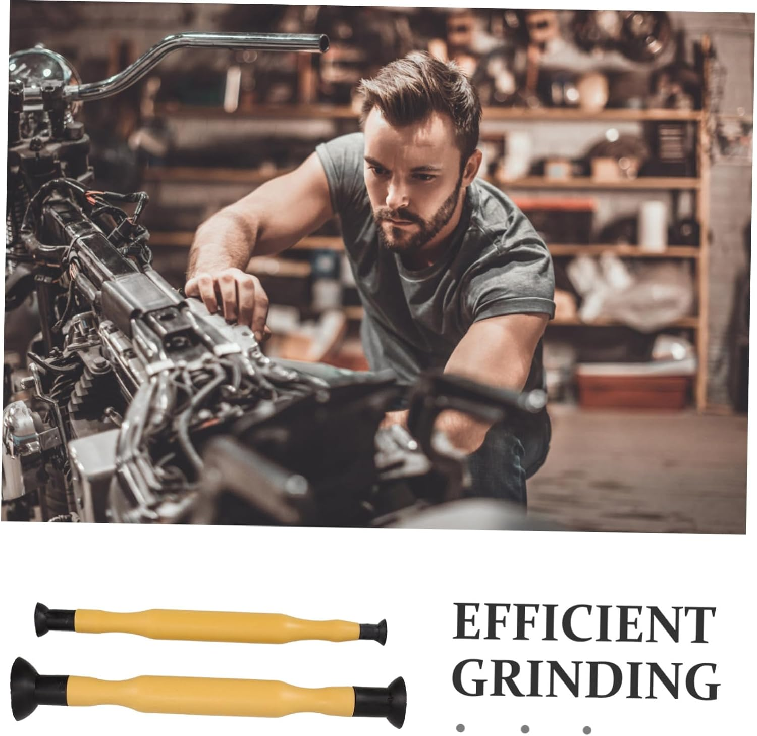 TIDTALEO 2Pcs Manual Engine Valve Grinding Tool Pneumatic Valve Repair Stick for Automotive and Motorcycle Maintenance Compact Design for Go Repairs