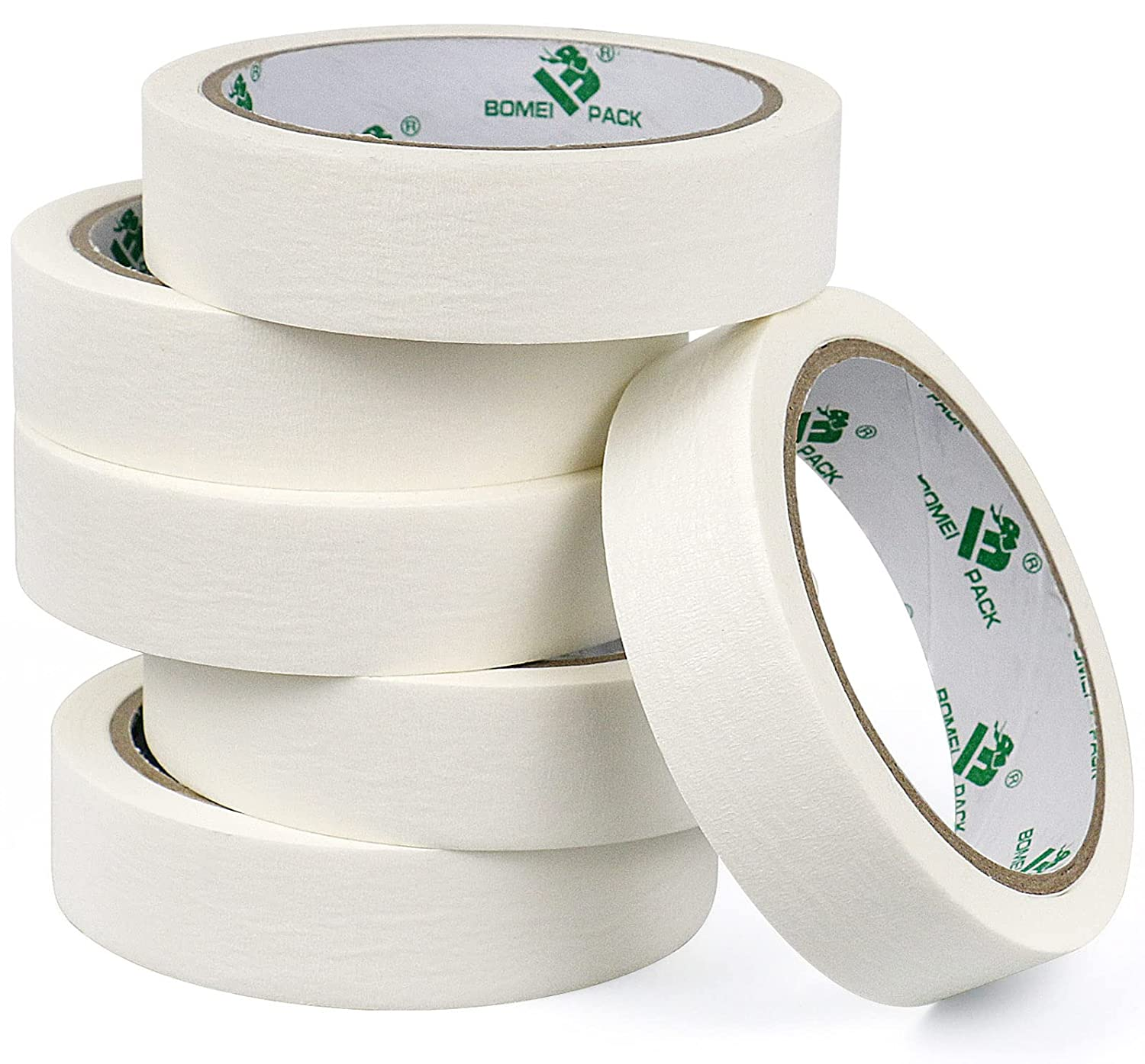 BOMEI PACK White Masking Tape Decorative Writable White Painters Tape for Arts & Crafts,6 Rolls Pack, 24Mm X 20M per Roll image number 3