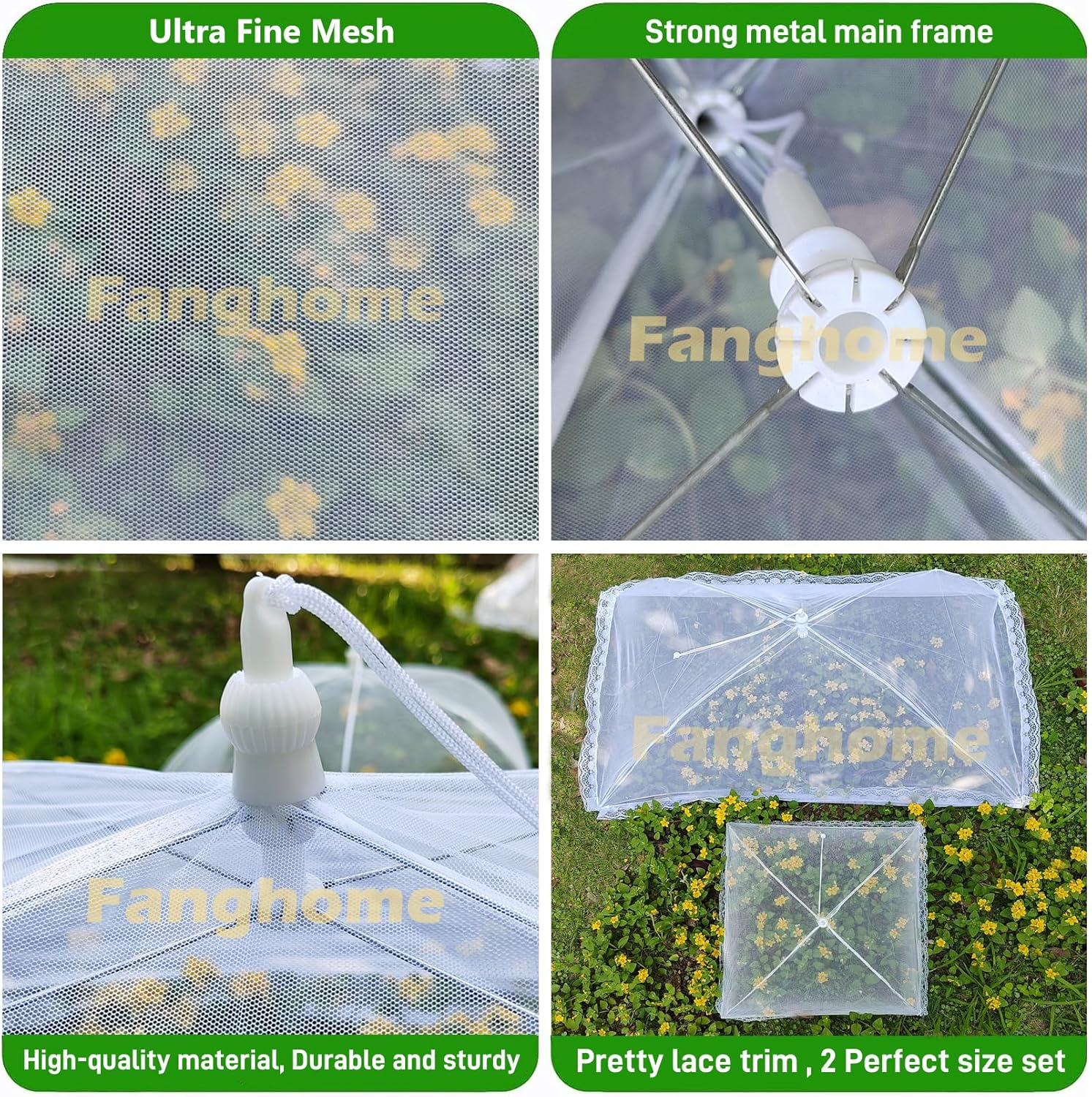 Food Covers for Outside,3 Extra Large 40"X24" and 3 Pack Large 17"X17" Pop-Up Mesh Food Tent Food Cover for outside BBQ Camping Picnic Party Accessories Keep Out Fly Bug Mosquito