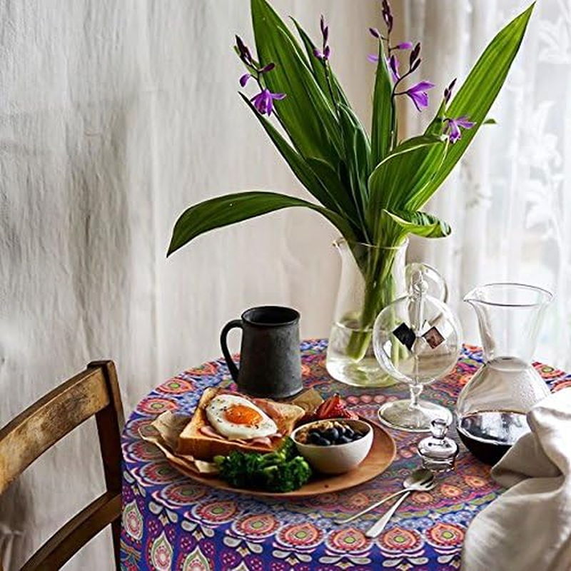 (150Cm, Dark Blue) - Resulzon Bohemian Style Tassels Hawaii Sunproof round Beach Throw Tapestry Hippy Boho Gypsy Tablecloth Beach Shawl (150Cm, Dark Blue)