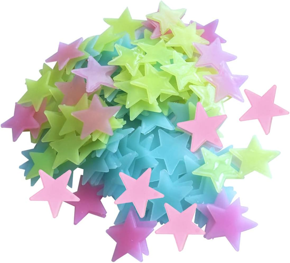 Glow in the Dark Stickers, 100 PCS Luminous Star Wall Decals for Kids Bedroom Wall Decor (30 MM) image number 4