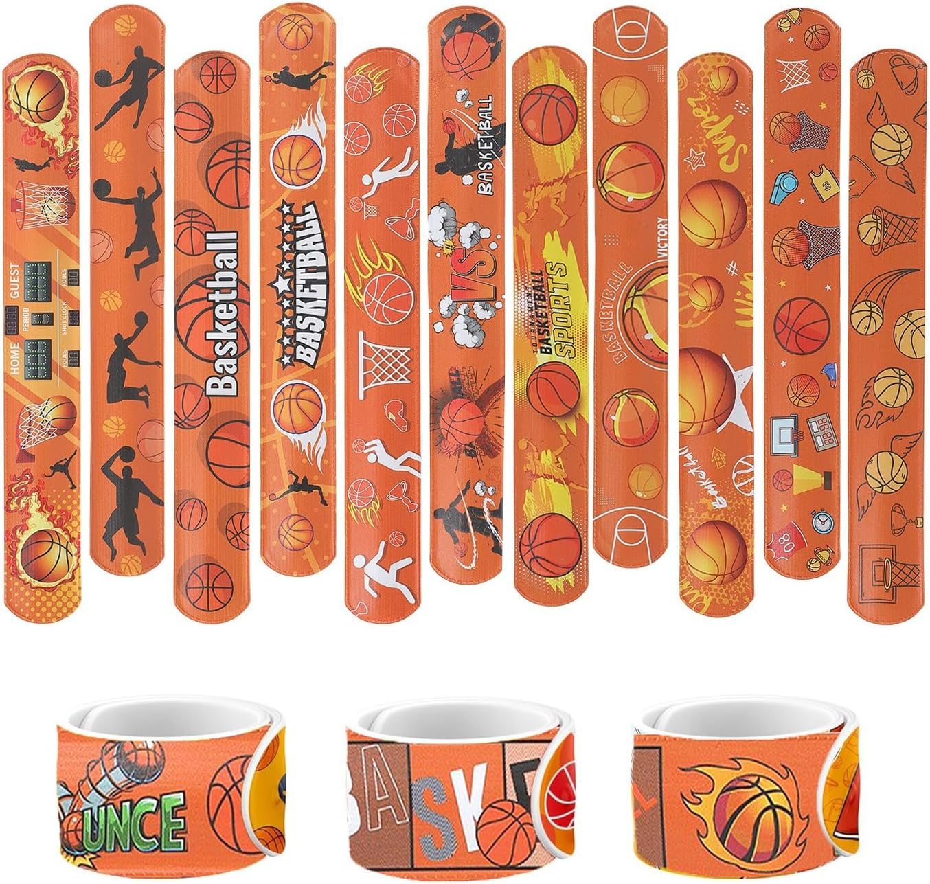 36Pcs/Pack Halloween Slap Bracelets Halloween Party Favors Friendship Bracelets Bulk for Party Supplies Snap Bracelet