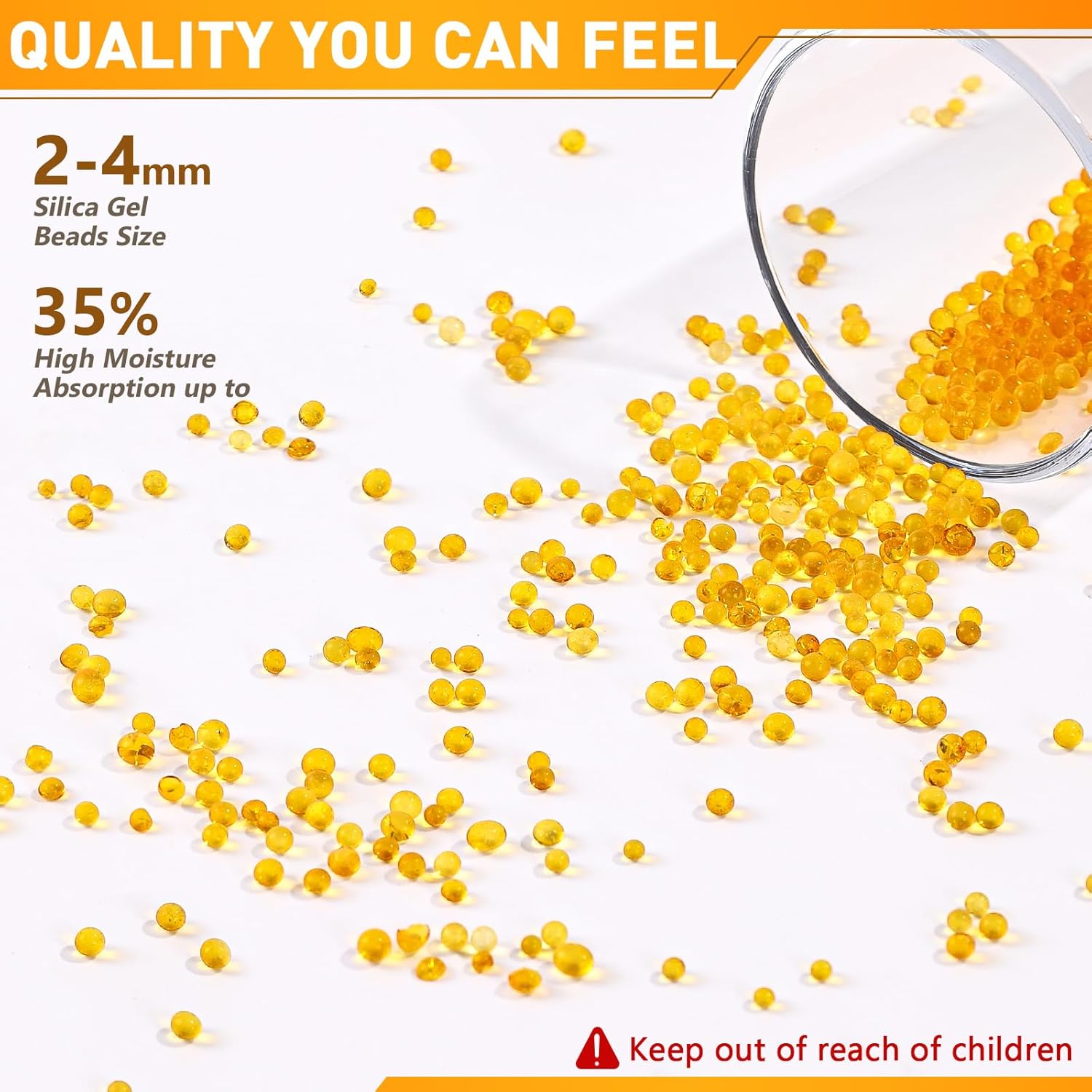 Yeather 6 LBS Silica Gel Beads Easy to Reactivate, Large Capacity - Moisture Indicating Desiccant Ideal for 3D Printer, Air Compressor, Filament Storage (Industry Standard 2-4 Mm) image number 3