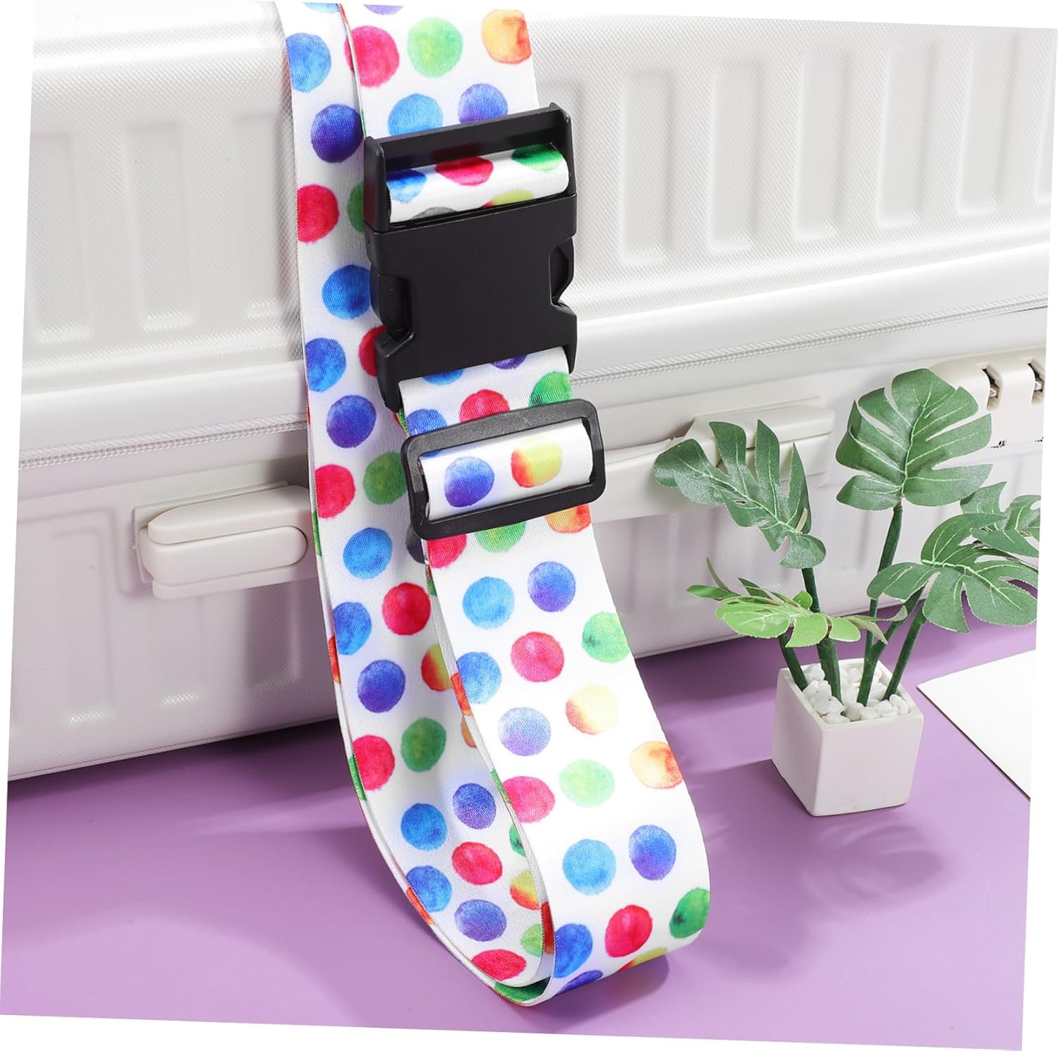 HOUDERCO Adjustable Luggage Strap with Lock Lightweight Polyester Travel Belt for Suitcases Accessory Fit for Various Bags image number 3