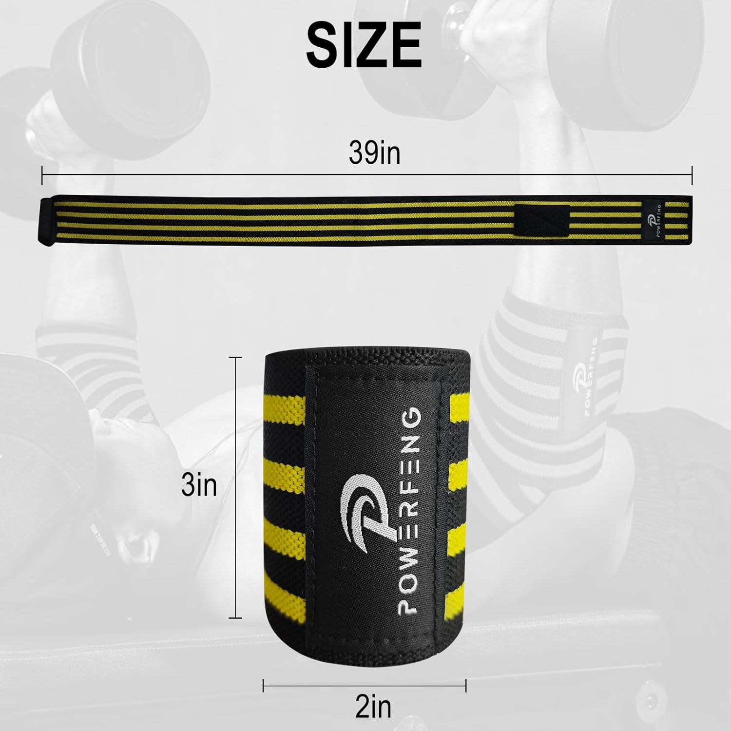 Elbow Wraps for Weightlifting：Elbow Sleeve Support for Bench Press, Cross Training & Powerlifting - Elbow Straps for Weightlifting Gym Men Women image number 4