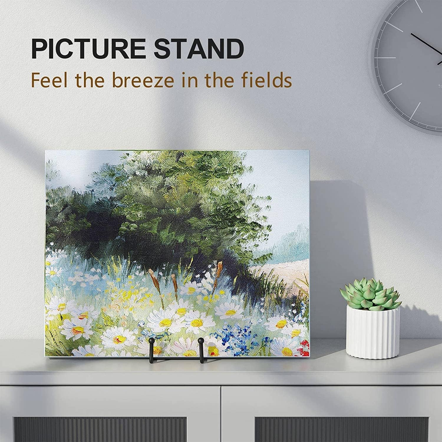 3 Pcs 6'' Plate Stand Display Plate Holder Picture Stand Iron Easel Stand.Book Display Stand Tabletop Art Decorative Trays (Black) - Gold image number 3