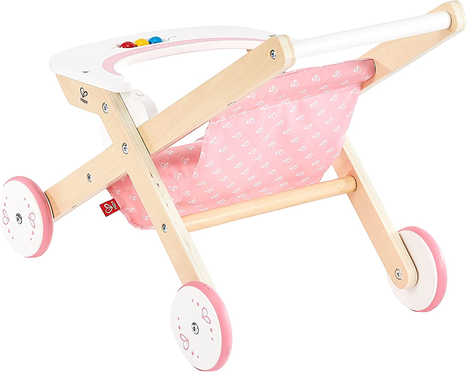 Hape Dolls Stroller/Pram Kids/Toddler 3Y+ Play Parent Pretend Wooden Toy Pink image number 4