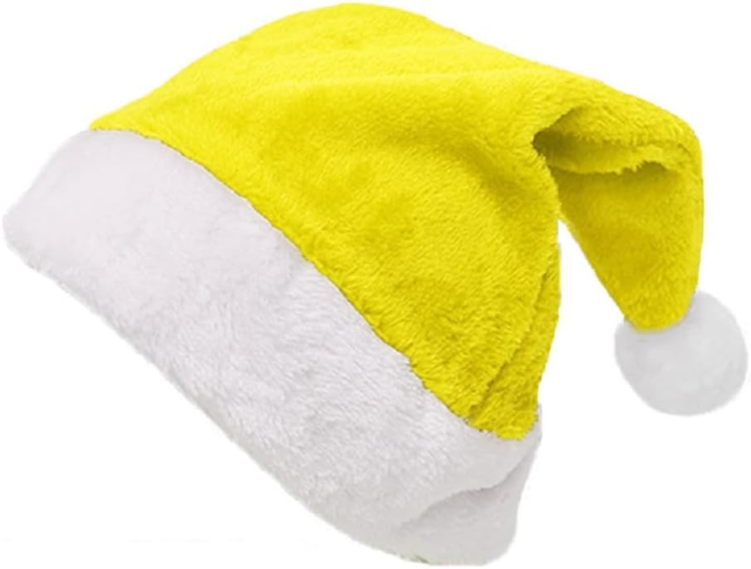 Santa Hats with White Cuffs Large Christmas Hats Short Plush Christmas Costume Hats for Xmas Party Supplies - Black image number 4