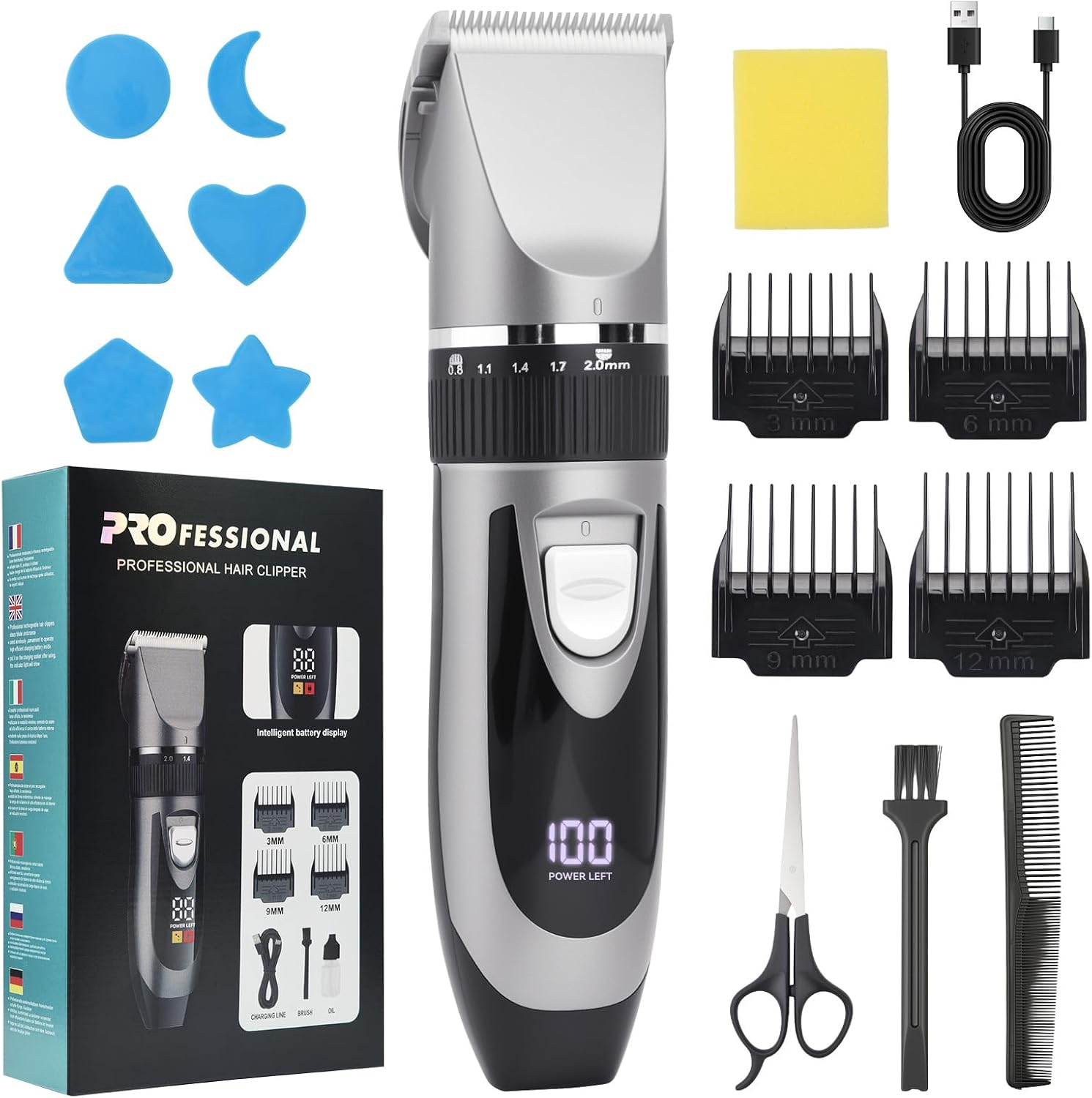 Otraki Hair Trimmer, Beard Trimmer Men'S Professional, Razor Men'S Electric Wireless Hair Trimmer Set for Men, Children image number 2