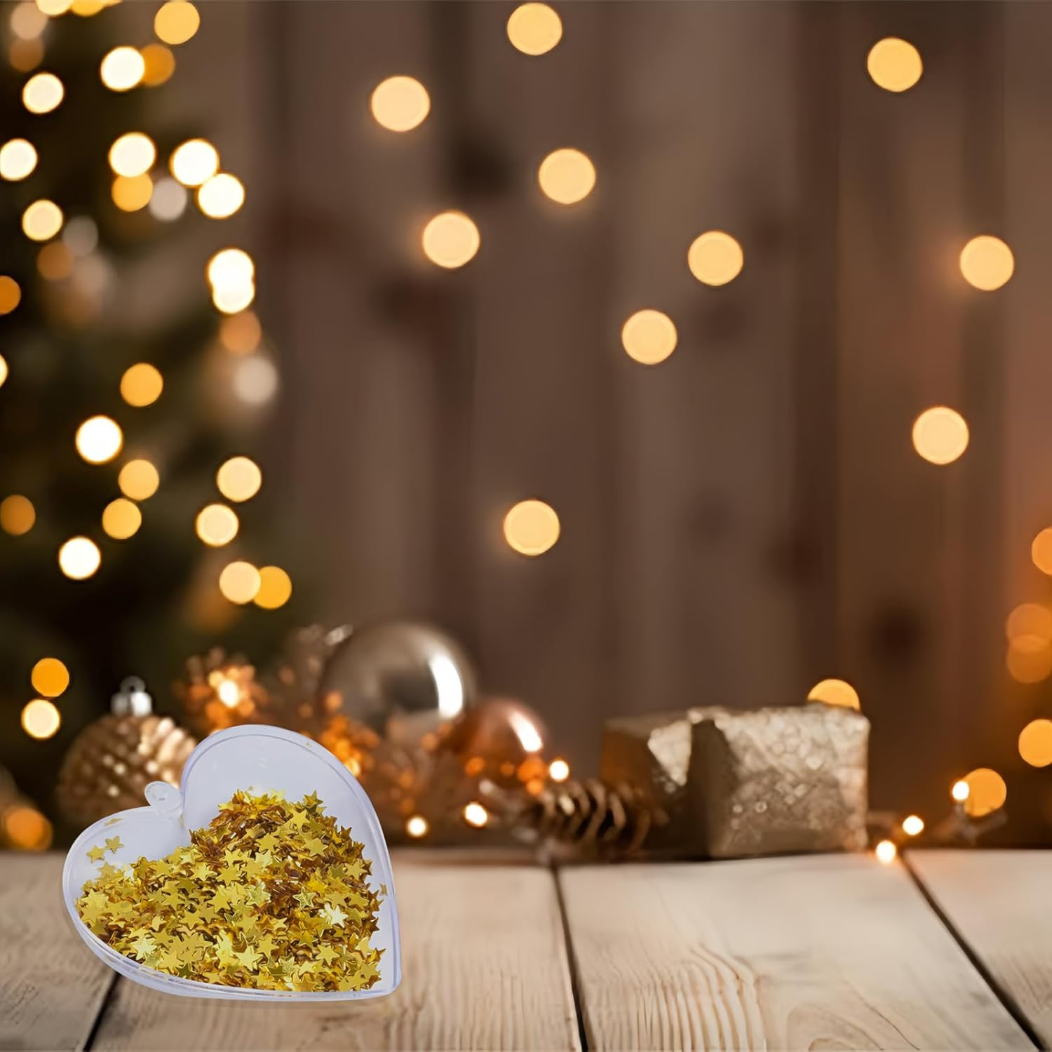 Confetti Glitter, 4000Pcs 30G Plastic Stars Confetti Sparkly Sequins for Nail Art Decorations and Christmas Party Supplies, Gold